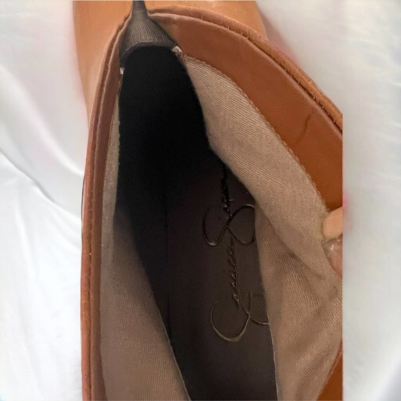 Jessica Simpson Womens Brown Leather Booties High Back Size 9 - Picture 8 of 13